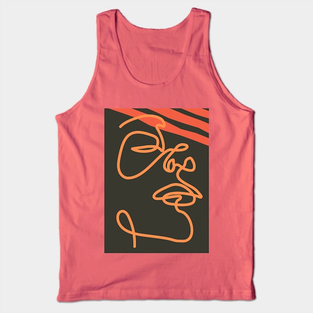 Woman Lineart Portrait Tank Top by waltzart